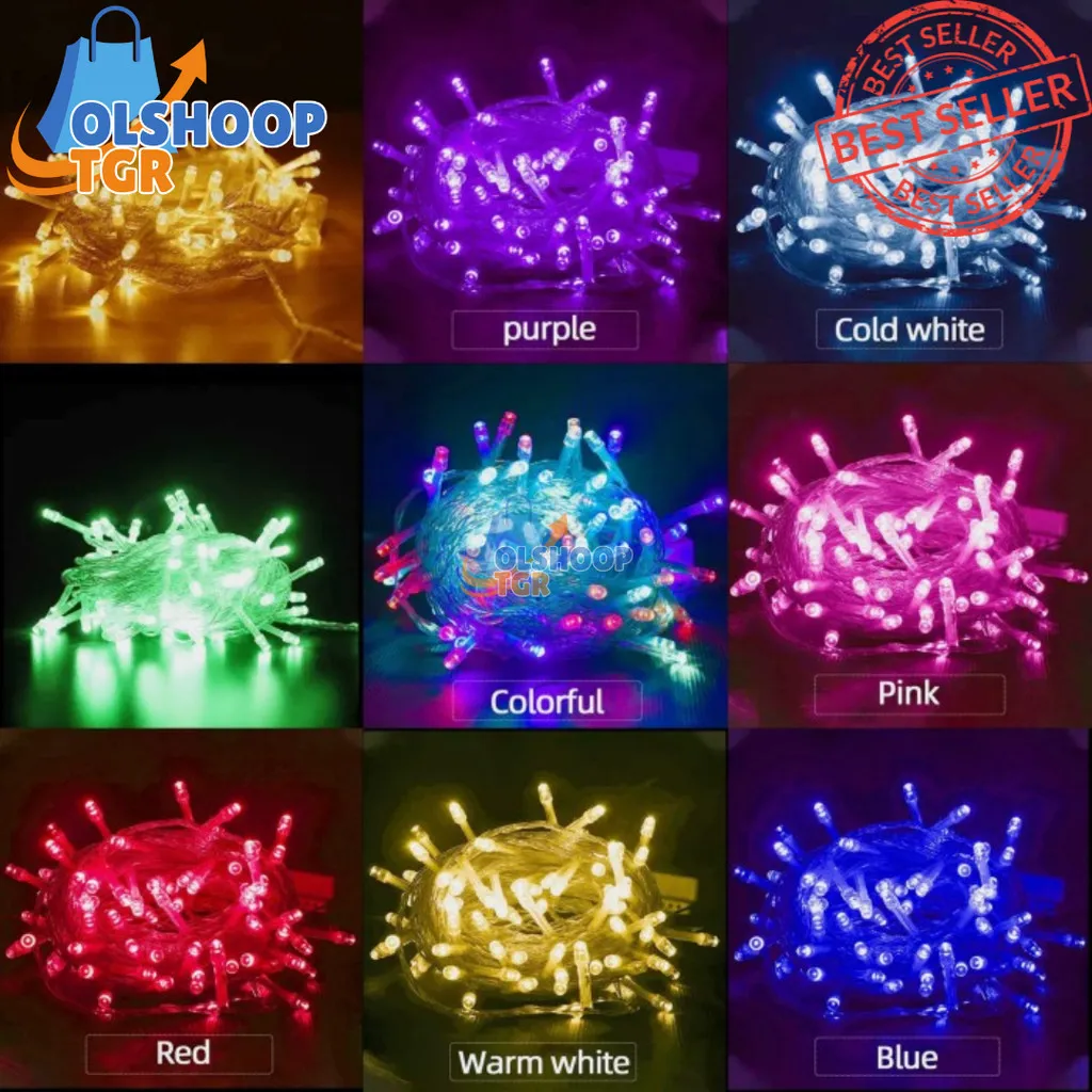 OLshoop TGR Lampu Tumblr LED 10 Meter 50 LED Lampu Natal Lampu Hias Natal LED Twinkle Import Lampu Hiasan Kamar Lampu Tumbler 10 Meter Lampu Hias Kelap Kelip Import Murah