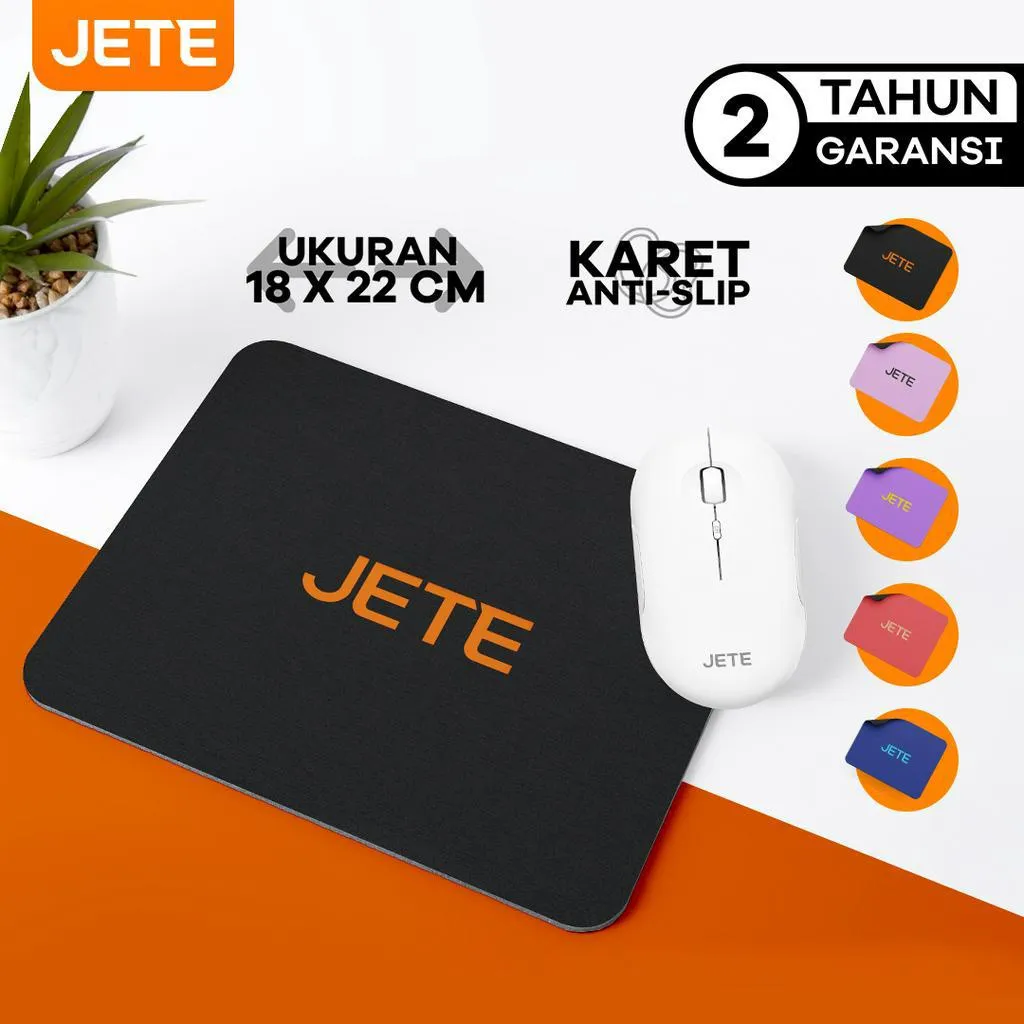 JETE Mousepad 1 Tatakan Mouse Anti Slip Ukuran Kecil 18 x 22 cm Desk Mat Pad Laptop Komputer