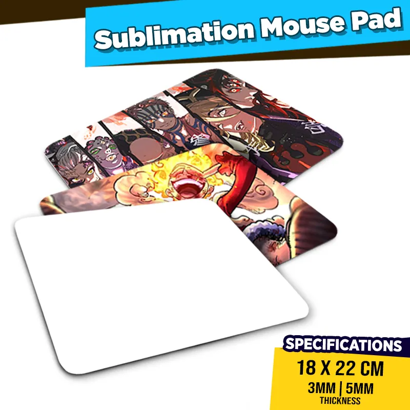Mousepad Polos Putih Sablon Sublim / Sublime / Mouse Pad Siap Cetak Ukuran 22x18cm Tebal 3mm