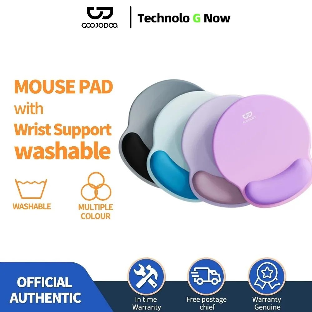 Goojodoq Ergonomic Mouse Pad with 14mm Wrist Rest & Anti-Slip Base Comfortable Durable & Easy to Clean