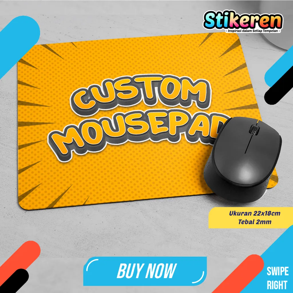 Mousepad Custom Edition Premium 18x22cm Printing Alas Mouse Harga Grosir