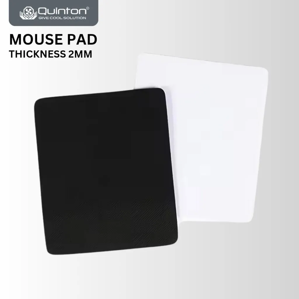 Mousepad Hitam  Polos High Quality NoBrand 18 x 22 tebal 2mm