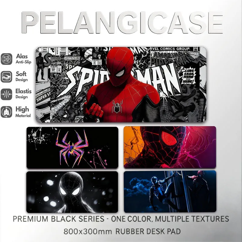 PelangiCase Mouse Pad Aesthetic Cool Spider Hero Anime Extra Large Mouse Pad Keyboard Pad Professional Grade Minimalist Style Fashionable Gaming Mouse Pad 800x300mm