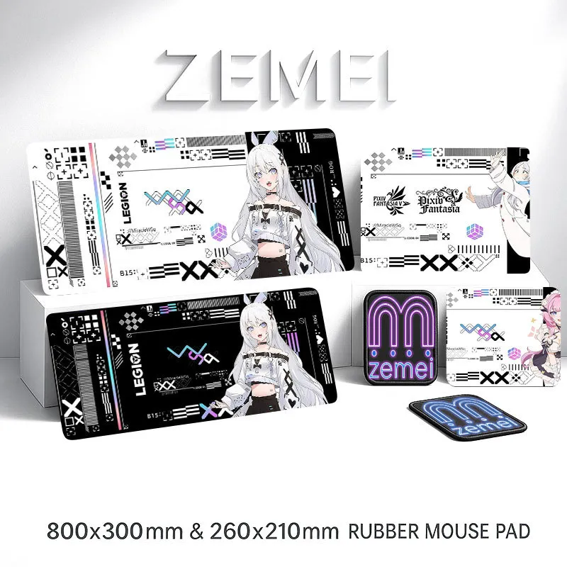 ZE MEI Tech-Style Anime Mouse Pad Gaming XL Non-Slip Desk Mat CSGO Extra-Large Gaming Mousepad Soft And Thick Suitable Gaming And Office Use 800×300mm Tatakan Meja Aesthetic