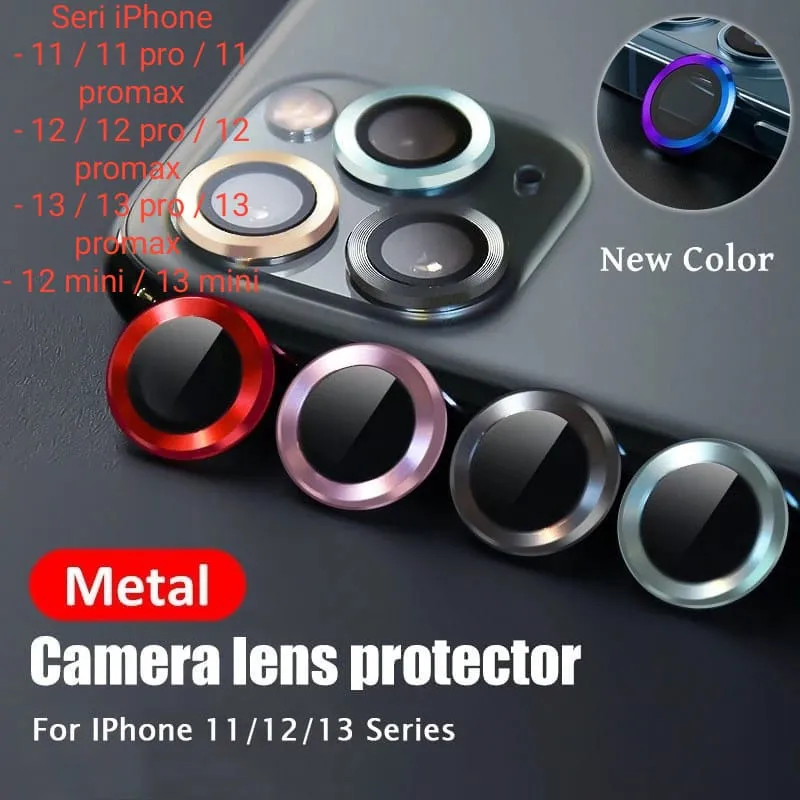 [3 PCS/1 SET ] RING Pelindung Lensa Kamera Iphone 13 / 13 Promax / 12 Mini / 11 / 11 Pro Tempered Glass pelindung lensa iphone