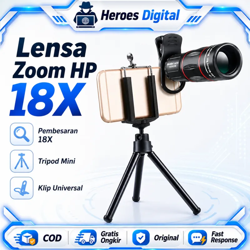 HEROES Lensa Kamera HP Apexel 18X/28X/36X/60X Zoom Telephoto Universal HD untuk Smartphone