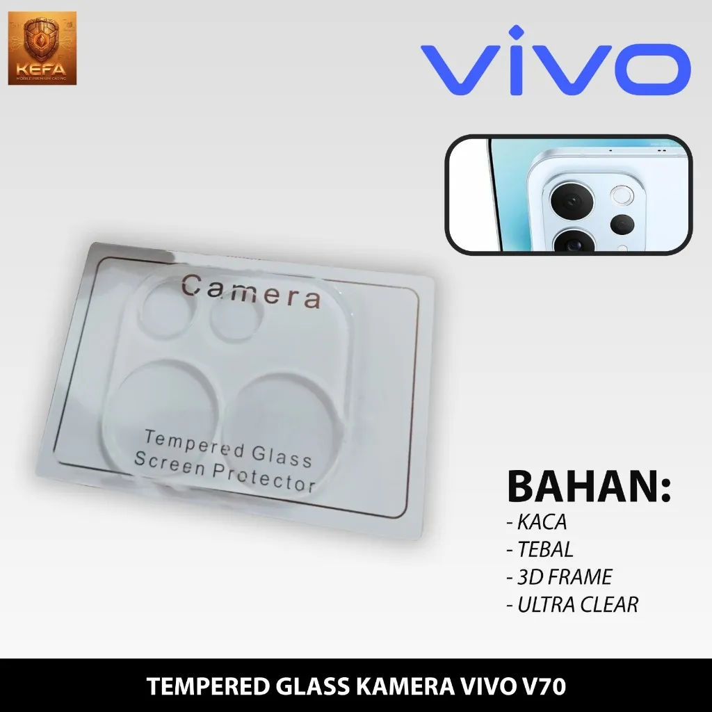 KEFA - Pelindung Kamera VIVO V70 / V70 FE Tempered Glass Anti Gores dan Ringan