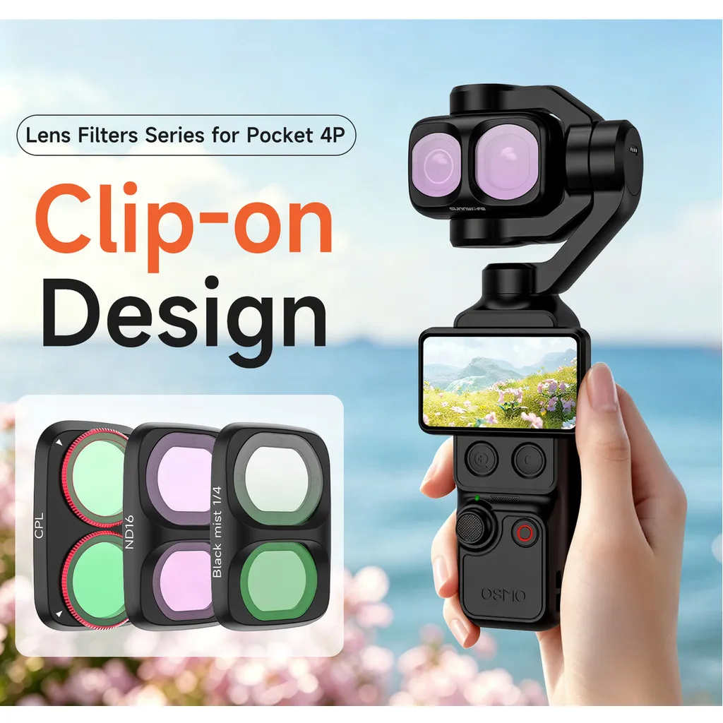 Sunnylife Filter Lensa DJI Osmo Pocket 4P VND MCUV CPL ND Black Mist Macro Wide Angle Magnetic Lens Filter