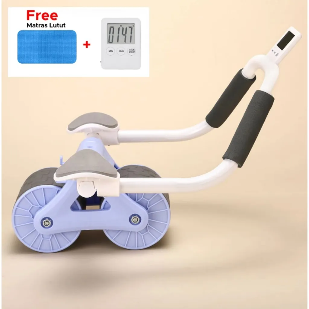 Highline Plank Trainer 2in1 Abdominal Core Roller AB Wheel Ab Roller Wheels Abdominal Roller Wheel AB Roller Automatic Rebound Olahraga Gym Fitness Push Up