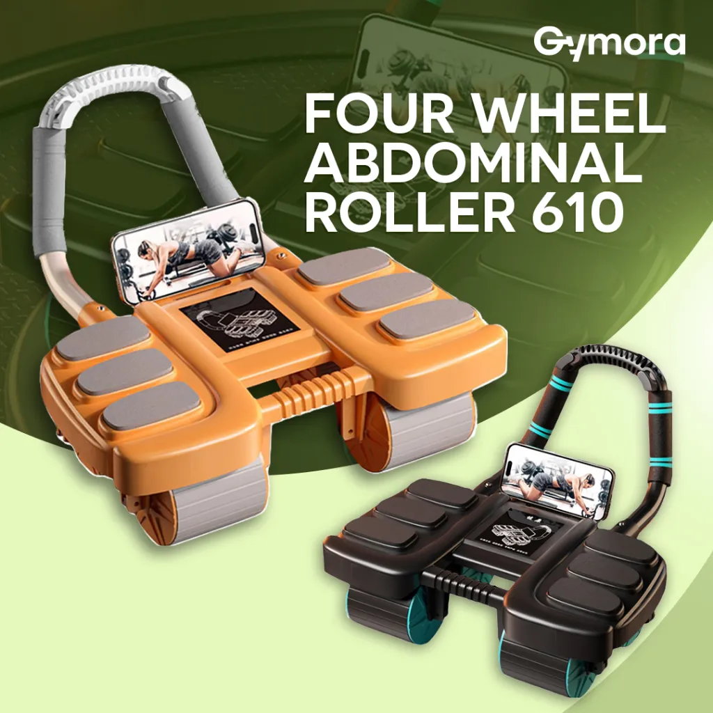 Gymora - Four Wheel Abdominal Roller 610 Alat Latihan Perut 4 Roda Stabilisator Core Trainer Home Fitness Gym Roller Push Up Plank Strengthener Otot