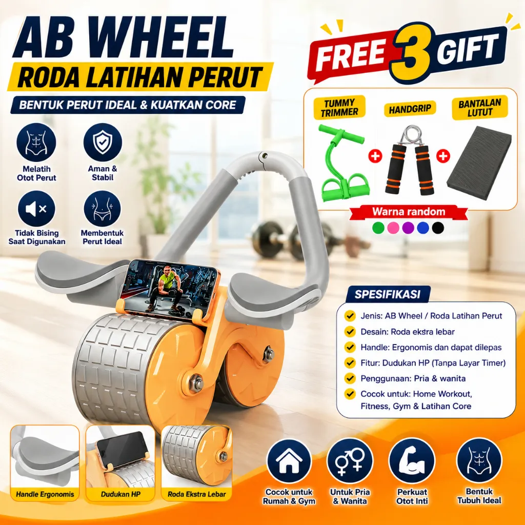 Better Sport Ab Wheel Ab Roller Wheels Plank Trainer 2in1 Abdominal Core Roller Automatic Rebound Olahraga Gym Fitness