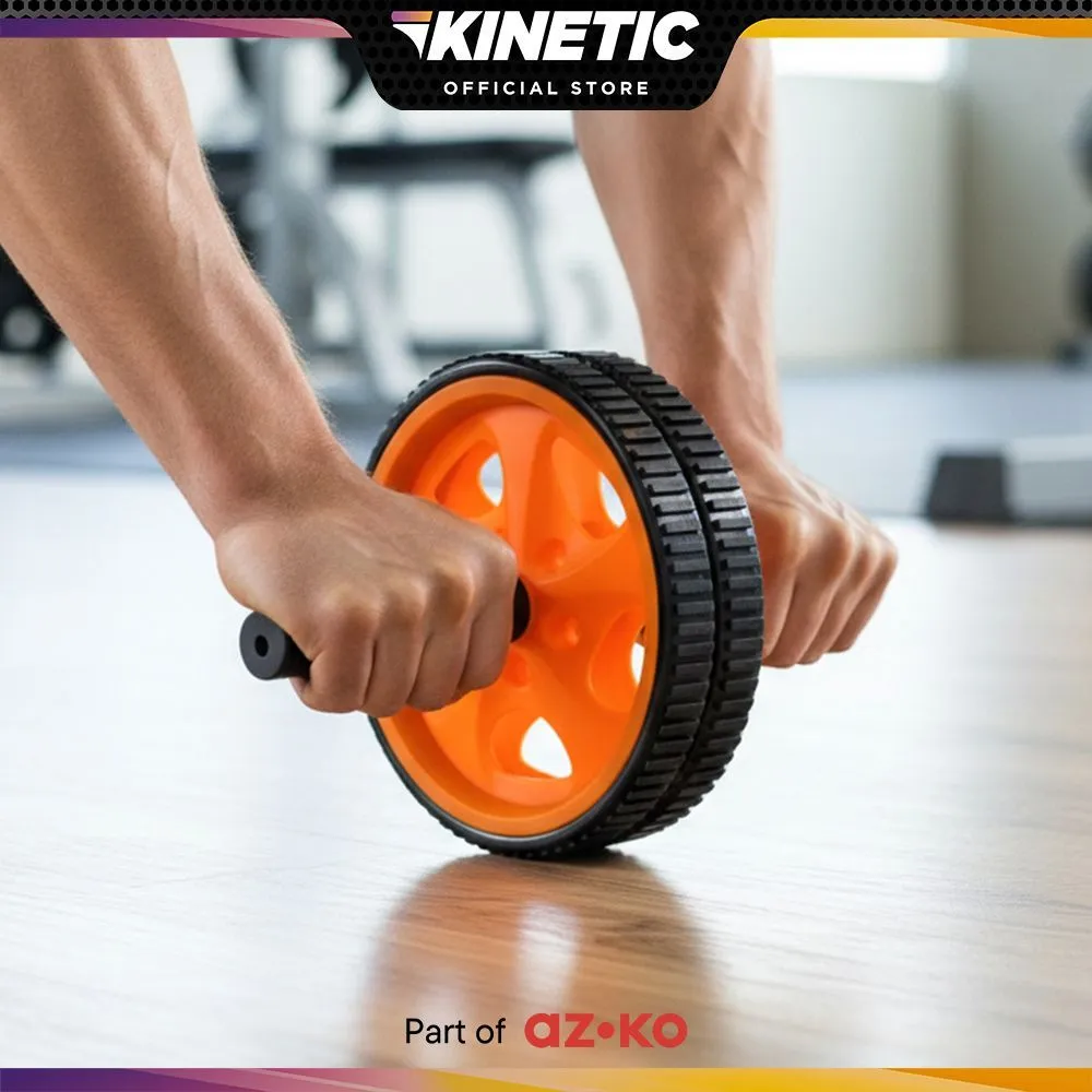 Kinetic Abs Roller Wheel - Hitam/Kuning Core Trainer Alat Perut Fitness Rumah