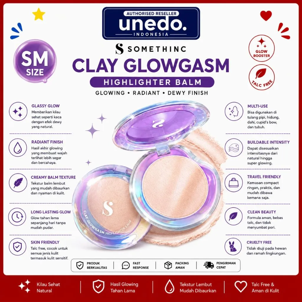 Somethinc Highlighter Balm Clay Glogasm Sculptor Bronzer Buat Pemula Highpigmented Bonzer Wajah