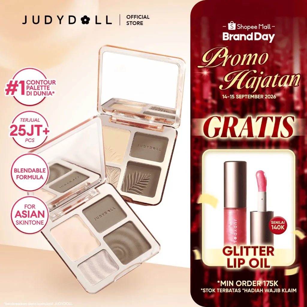 (BEST SELLER) Judydoll Highlight & Contour Palette (Multifungsi Makeup Palette Untuk Hasil Natural 3D)