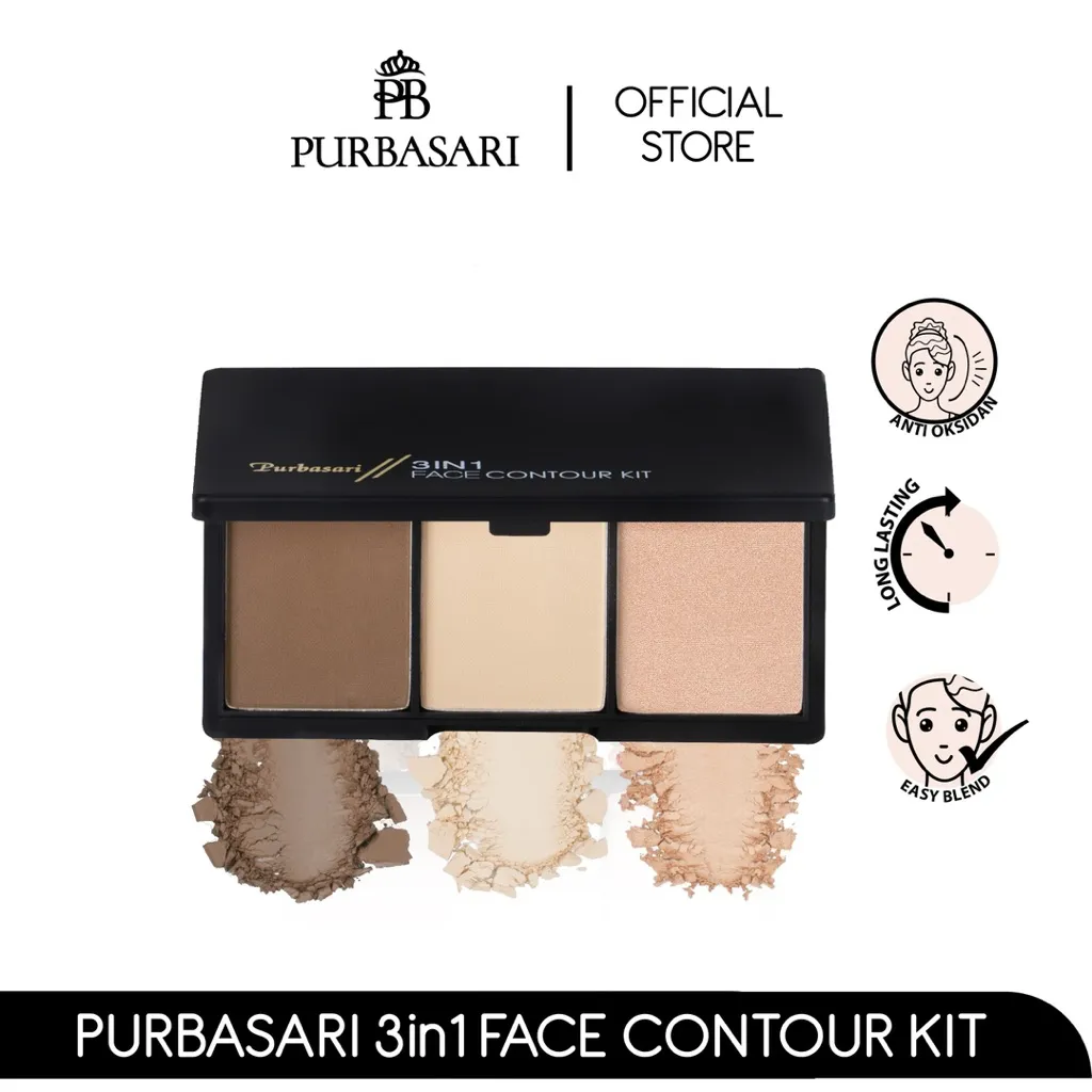 purbasari 3in1 face contour kit exp 9/2027