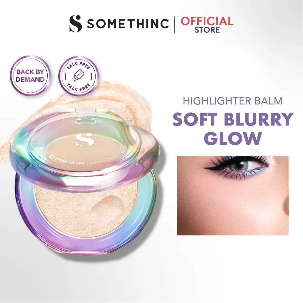 SOMETHINC Clay Glowgasm Highlighter Balm - High Pigmented, Mudah Digunakan, Highlighter Pemula
