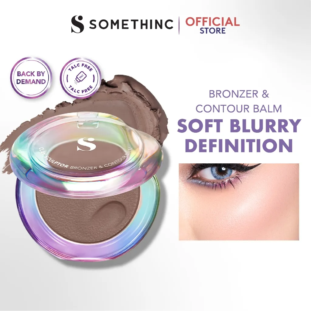 SOMETHINC MAKEUP Clay Sculptor Bronzer & Contour Balm - High Pigmented, Mudah Digunakan, Bronzer Pemula