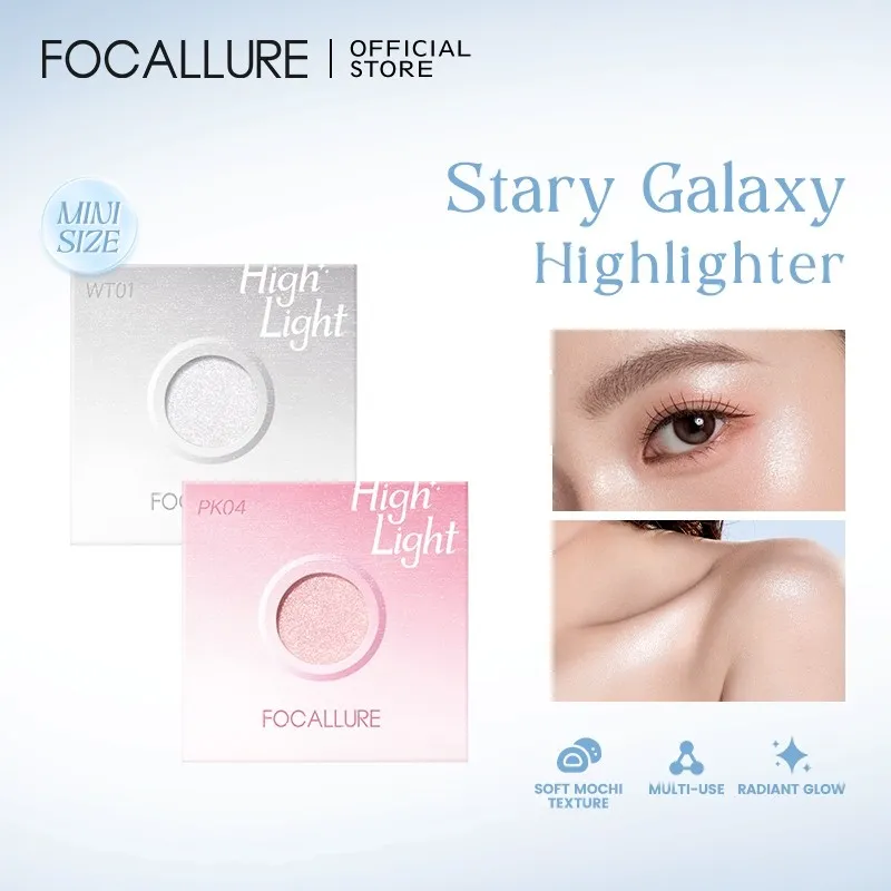 FOCALLURE Galaxy Highlighter 0.3G Travel-Size Mini Soft Mochi Texture Crystal Glow