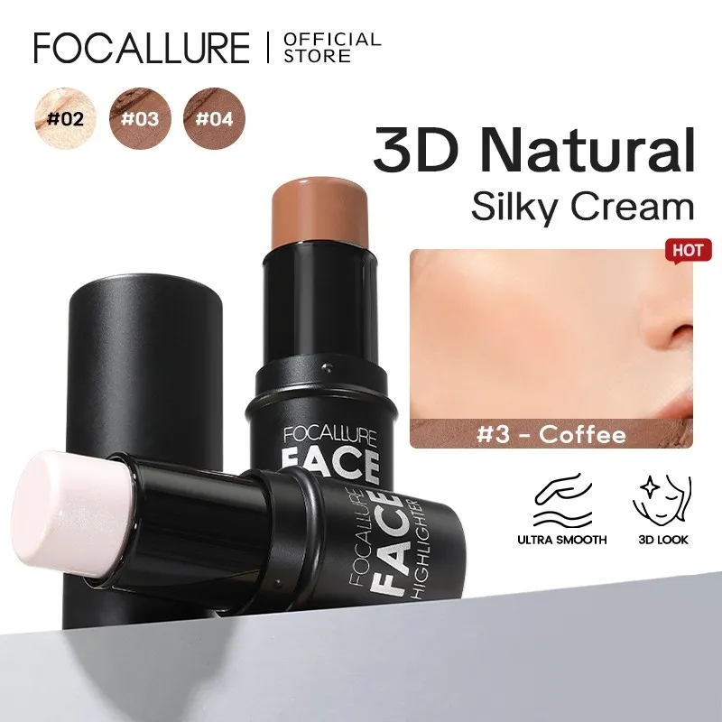 FOCALLURE Highlighter & Contour Stick Waterproof Easy to blend