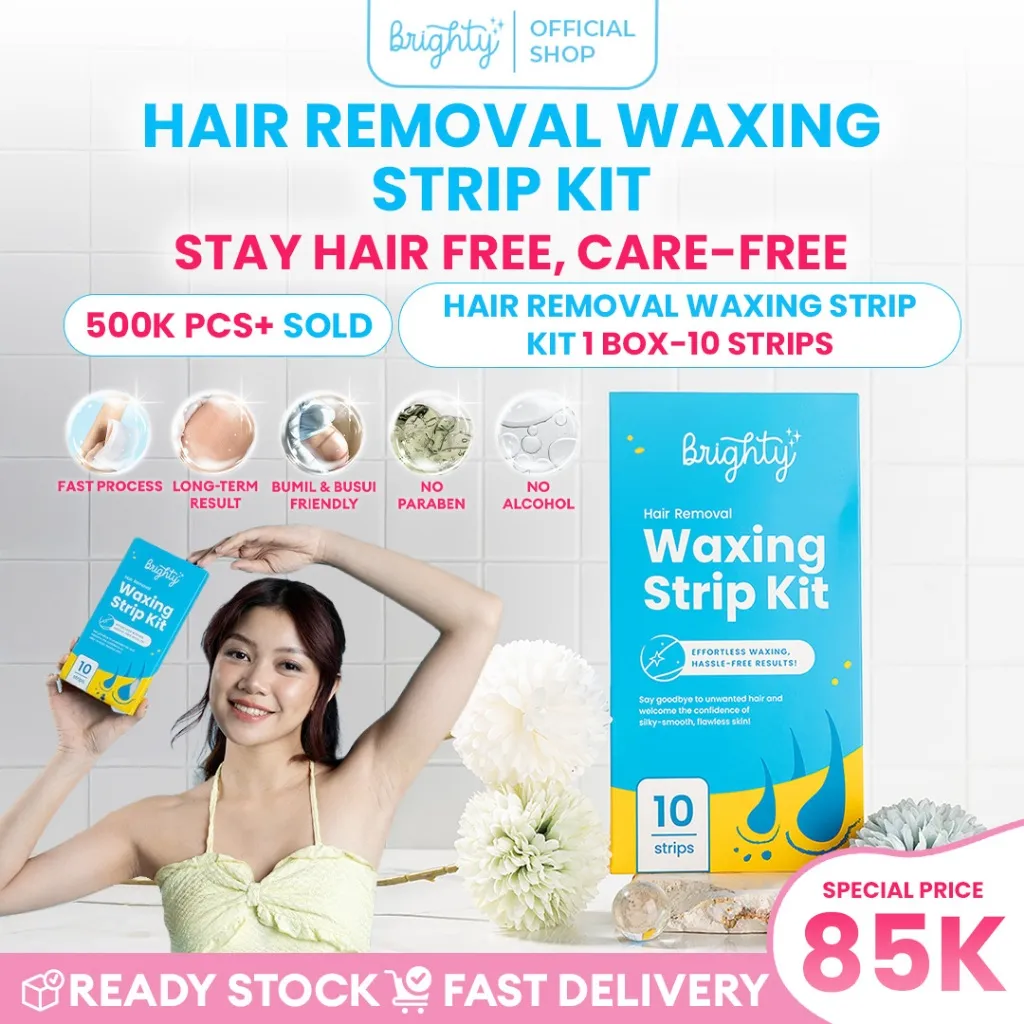 Brighty Hair Removal Waxing Strip Kit Waxing Ketiak Paket Waxing pencukur bulu kemaluan sugar wax perontok bulu perontok bulu kemaluan pencukur bulu bersihkan bulu pembersih bulu ketiak waxing bulu ketiak perontok bulu ketiak alat cukur wanita hair remov