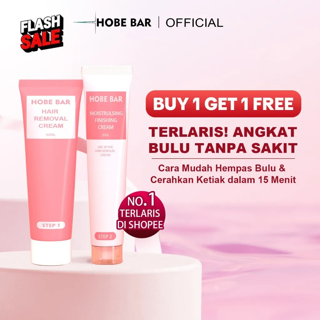 HOBE BAR Hair Removal Cream & Finishing Gel – Hobebar Penghilang Bulu Tanpa Sakit, Kulit Halus & Lembap - Hair Removal Cream Pembersih Bulu Hanya 5-8 Menit - Krim Perontok Bulu Waxing Pencukur Penghilang Bulu Instan