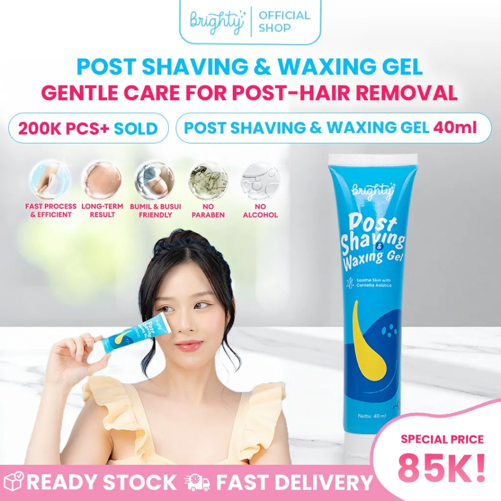 Brighty Post Shaving & Waxing Gel Penghambat pertumbuhan bulu Gel Waxing Gel After Shaving Waxing Hair Removal Pelambat Pertumbuhan Bulu IPL Cream Laser IPL Gel Pencukur bulu cream cukur cream ipl bpom aman halal tahan pertumbuhan bulu