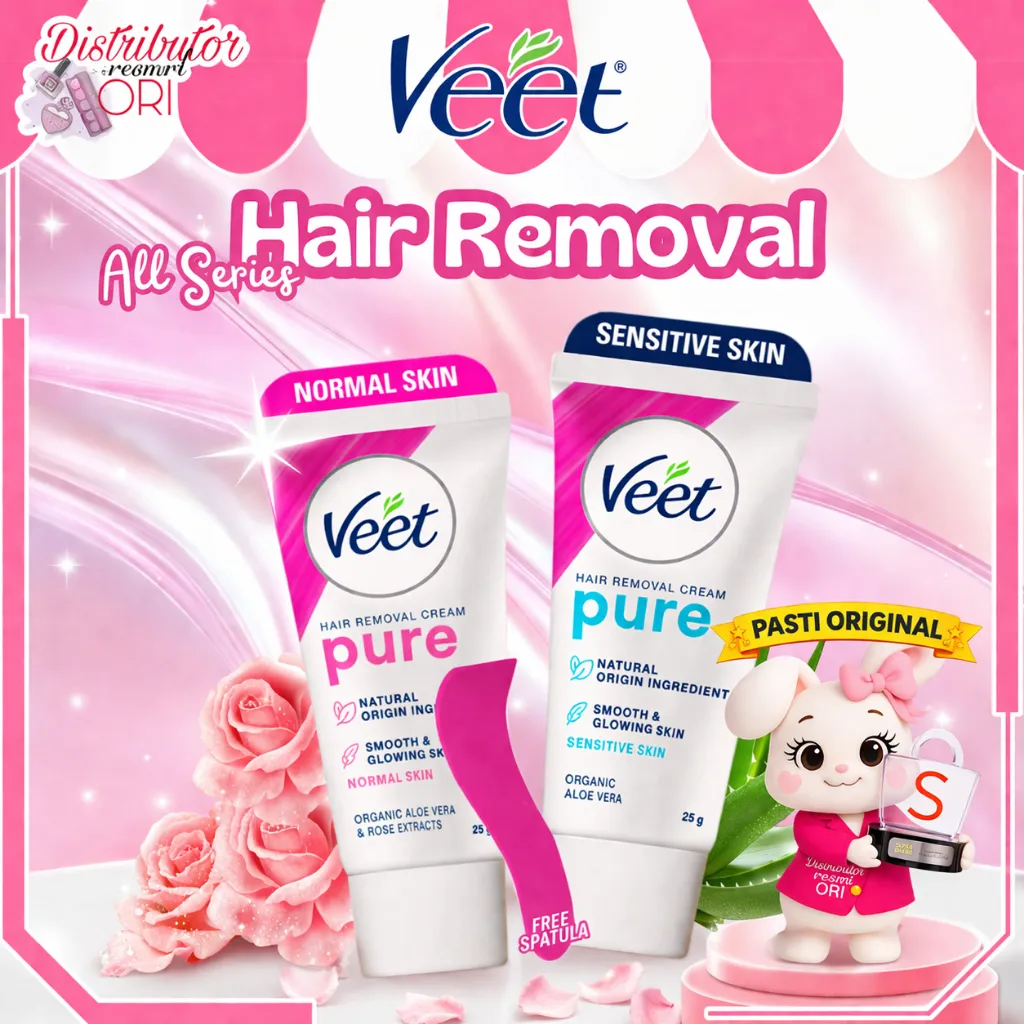 VEET Hair Removal Cream Normal Skin 25 Gr - Perontok Bulu Kulit Normal | BPOM | ORIGINAL / Sensitive Skin 25 g | Aloe Vera ExtracT