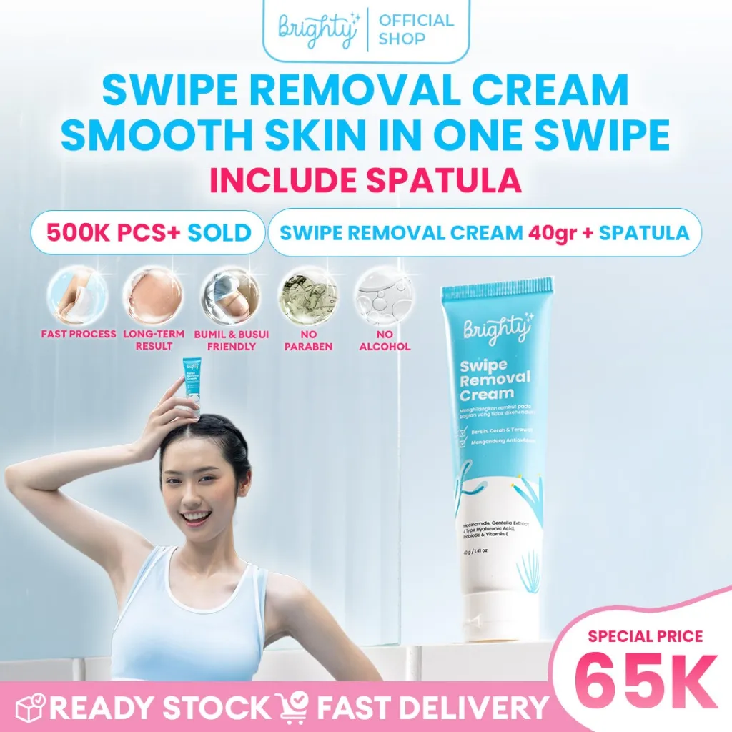 Brighty Swipe Removal Cream Waxing Ketiak Perontok Bulu Pencukur Bulu Sugar Wax Hair Removal Penghilang Bulu Ketiak Perontok Bulu Hair Removal Cream Perontok Bulu Ketiak Pencukur Bulu Ketiak Pencabut Bulu Ketiak Perontok Bulu Kemaluan