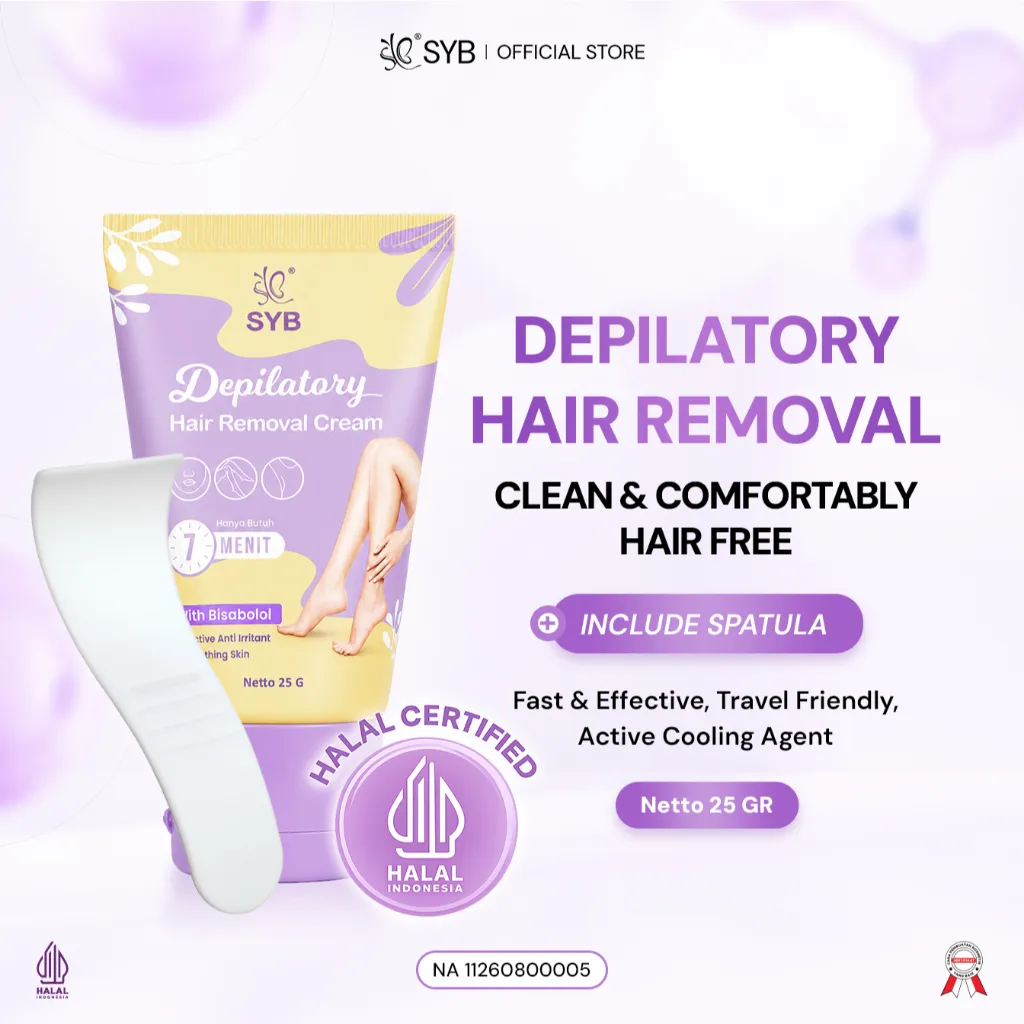 [MINI SIZE 25GR] SYB COSMETIC Depilatory Hair Removal | Pembersih Bulu Praktis + Spatula