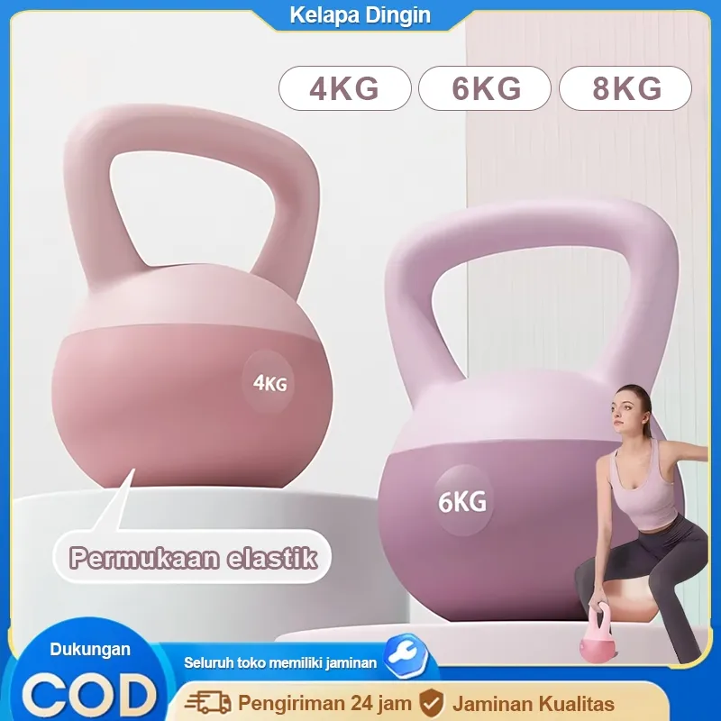 Anti-tabrakan Kelapa Dingin Kettlebell Lunak4/6/8 kg Peralatan Kebugaran Rumah Gym Fitnes Olahraga Rumah