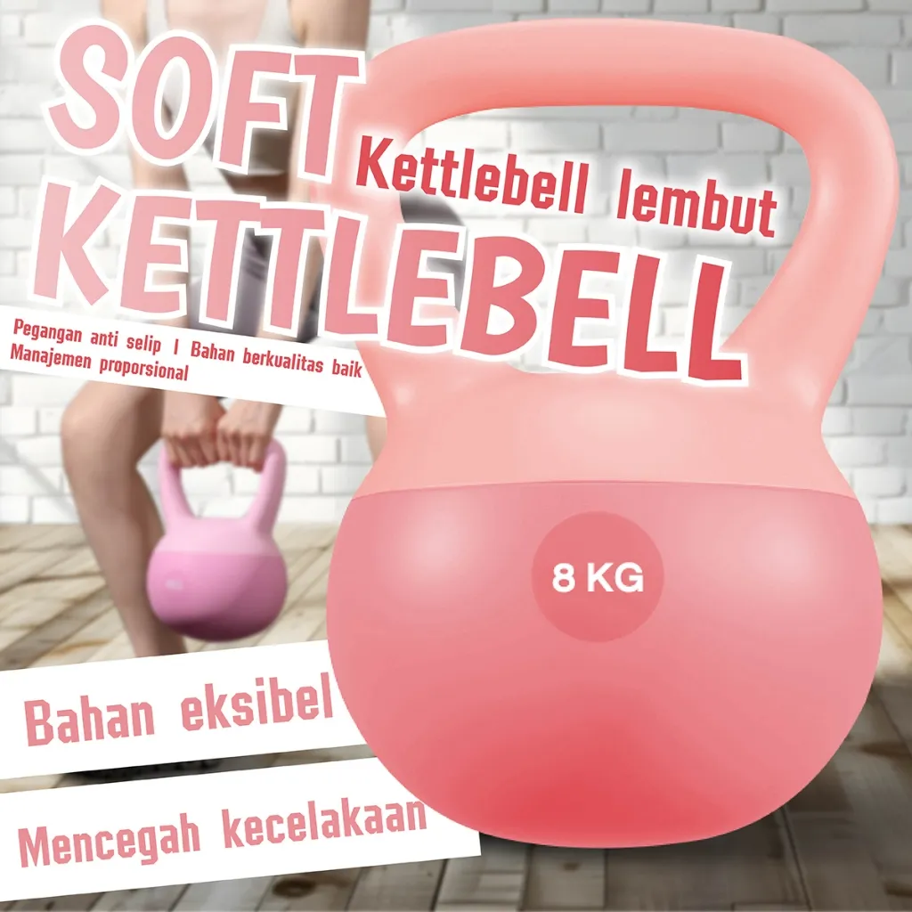 HTD SPORT Kettlebell Lunak | Dumbell Set | Peralatan Kebugaran Rumah | Neoprene Soft Kettlebell