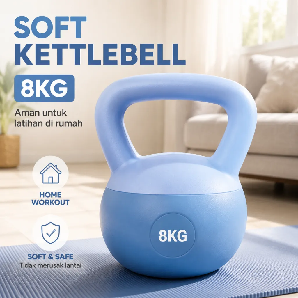 Kettlebell Lunak 6/8kg | Dumbell Set | Peralatan Kebugaran Rumah | Lembut Dumbbell Wanita Dumbel Kebugaran Rumah Latihan Beban