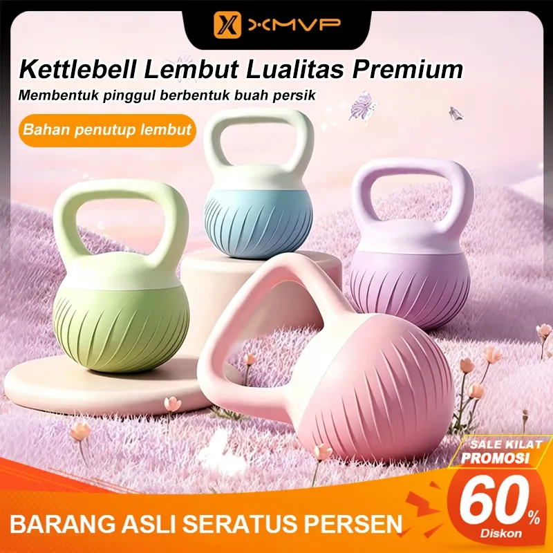 XMVP Kettlebell Lunak 4/6/8kg | Dumbell Set Peralatan Kebugaran Rumah Latihan Beban Otot | Neoprene Kettlebell Lunak