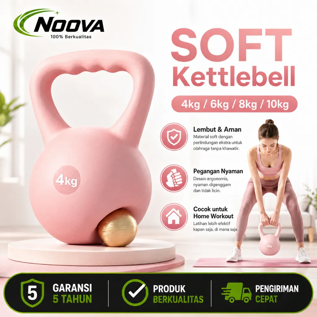 Kettlebell Lunak Neoprene 2/4/6/8/10kg | Dumbell Set | Peralatan Kebugaran Rumah Lembut untuk Wanita Latihan Beban
