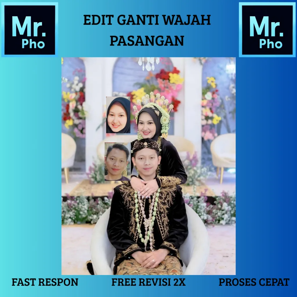 PRO EDITING FOTO PASANGAN/FOTO PENGANTEN/GANTI WAJAH 2 ORANG