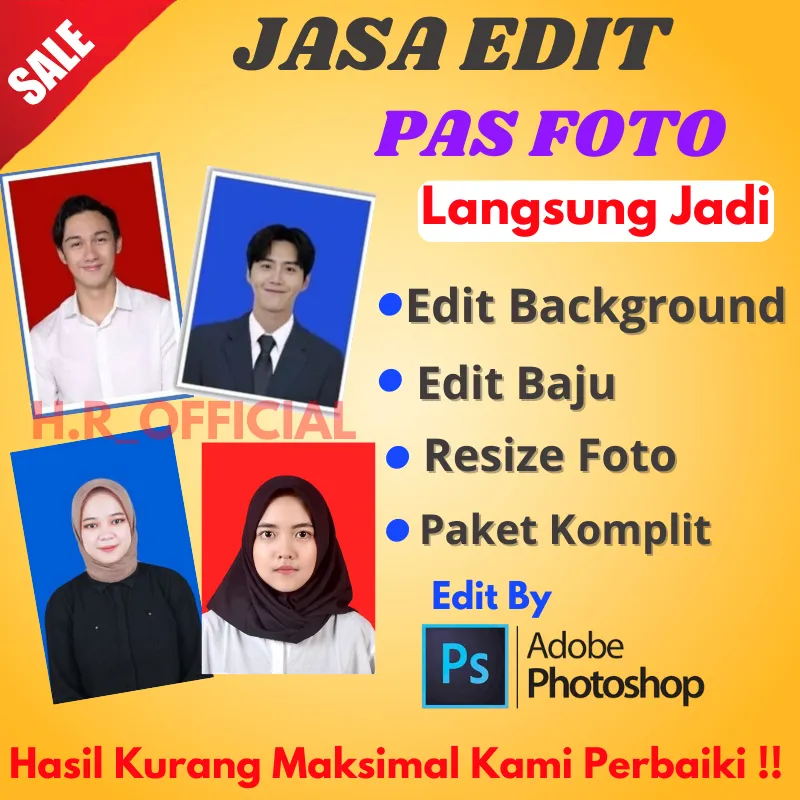 Jasa Edit Pas Foto / Edit Ganti Background / Edit Ganti Jas/Baju / Resize Foto / Edit Hitam Putih