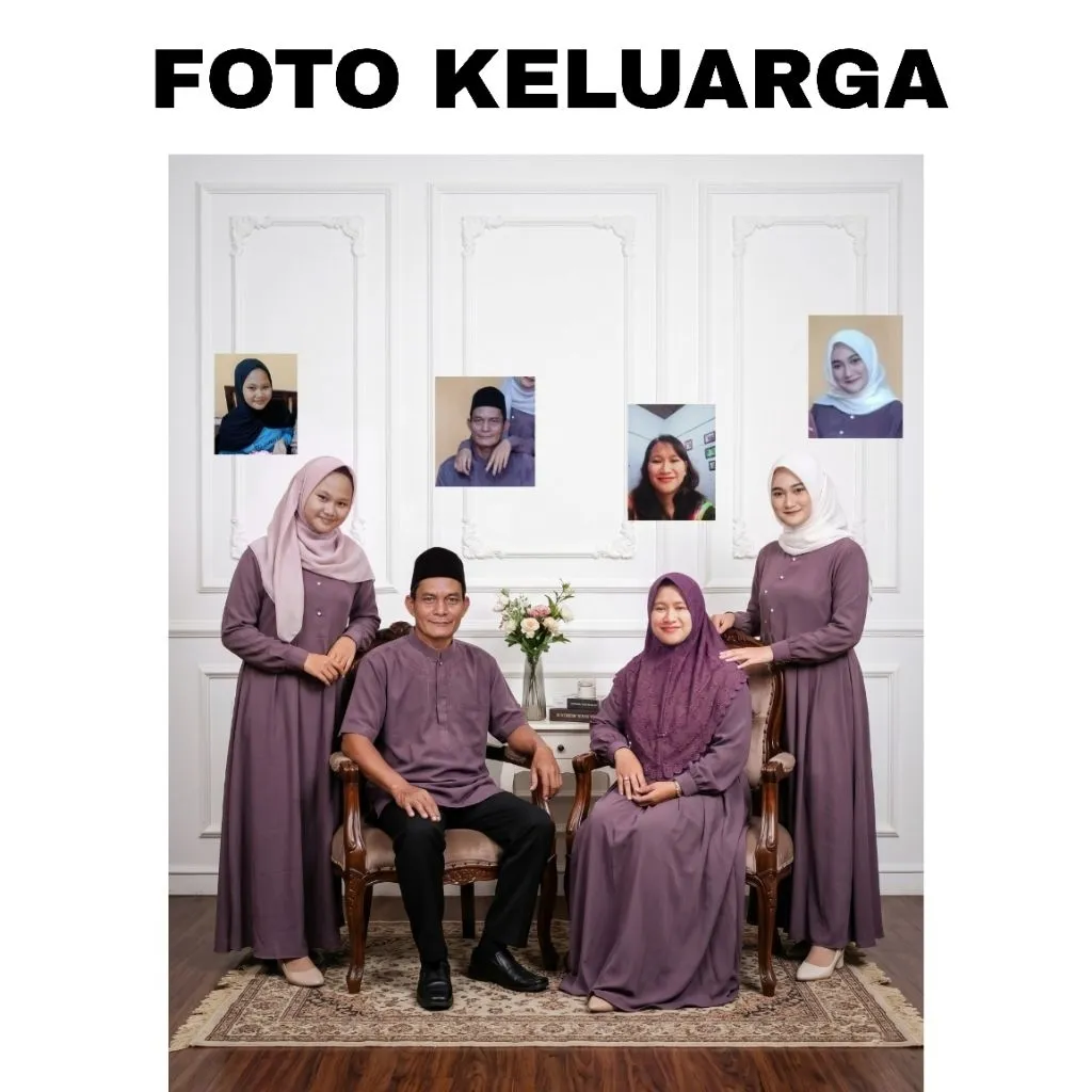 PROFESIONAL EDITING FOTO BARENG KELUARGA / FOTO KELUARGA TERPISAH JADI SATU FRAME YANG INDAH
