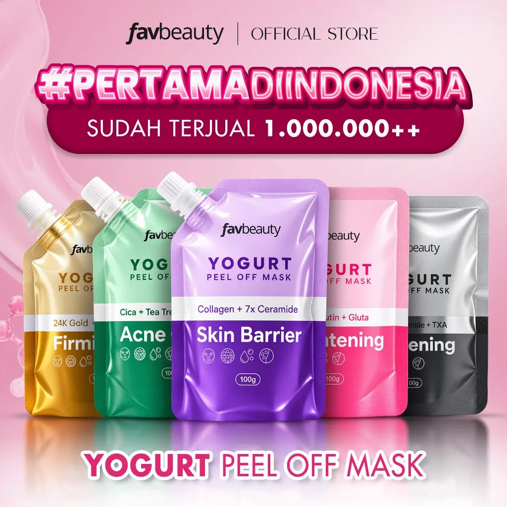 [BEST SELLER] Fav Beauty Yogurt Peel Off Mask 100 gr - Brightening, Firming, Skin Barrier, Acne Care | Masker Wajah Mencerahkan Exfoliasi Muka SkinCare Pemutih Masker Jerawat Anti Aging Penuaan Menjaga Skin Barrier