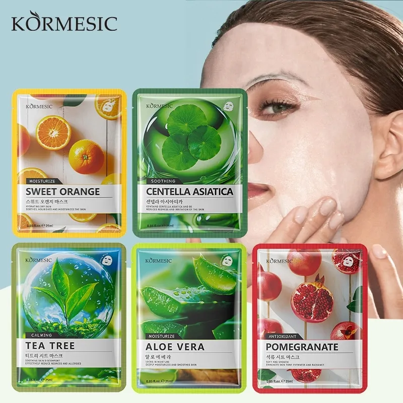 [BPOM] Masker Wajah Sheet Mask – Sweet Orange, Aloe Vera, Pomegranate, Tea Tree, Centella Asiatica