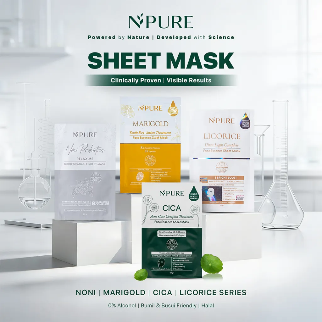 NPURE Sheet Mask All Variant - Masker Wajah Anti Jerawat & Mencerahkan