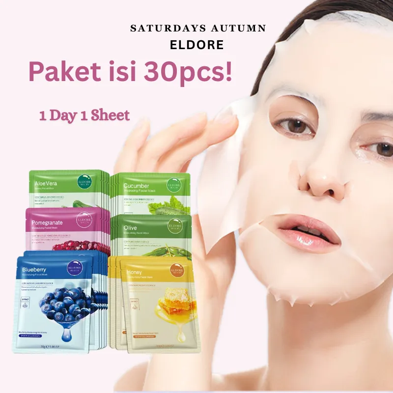 [BPOM] ELDORE 30 PCS Beauty Sheet Mask - Masker Wajah