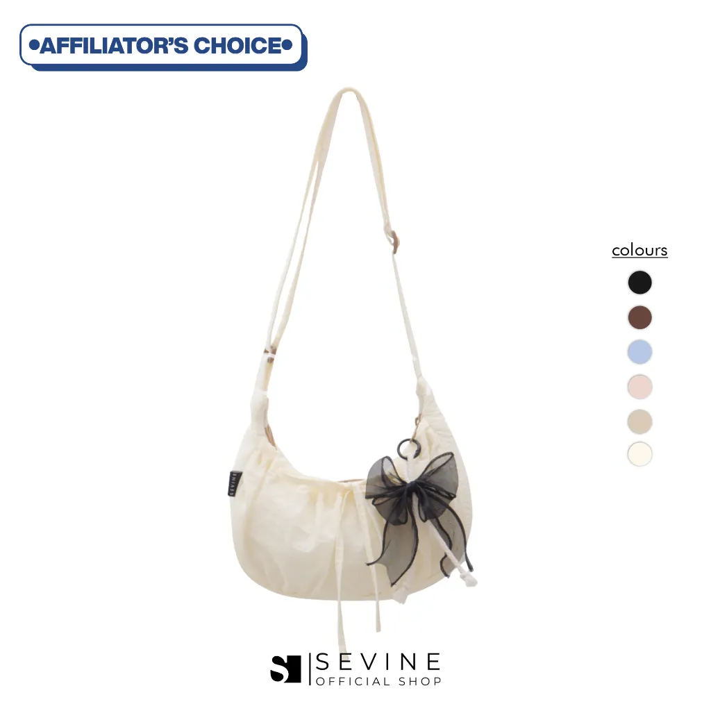 Sevine Affiliator's Choice Kiora Sling Bag Bagcharm Tahan Air Selempang Tas Korean Style Cewek Wanita Gantungan Nylon