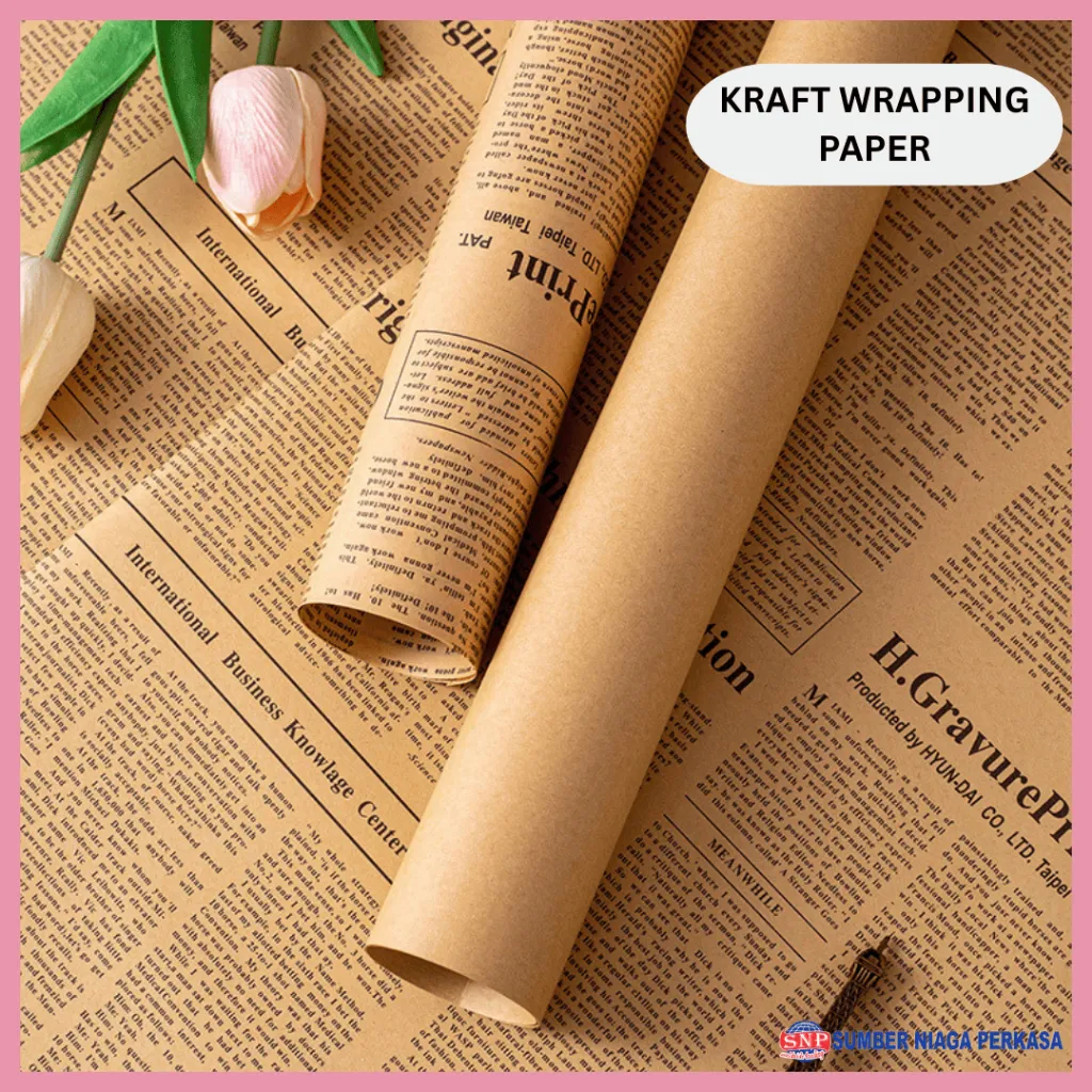 Kertas Kraft Motif Koran Newspaper Kertas Bunga Kertas Kado Kertas Bungkus Kado Kertas Buket Bunga