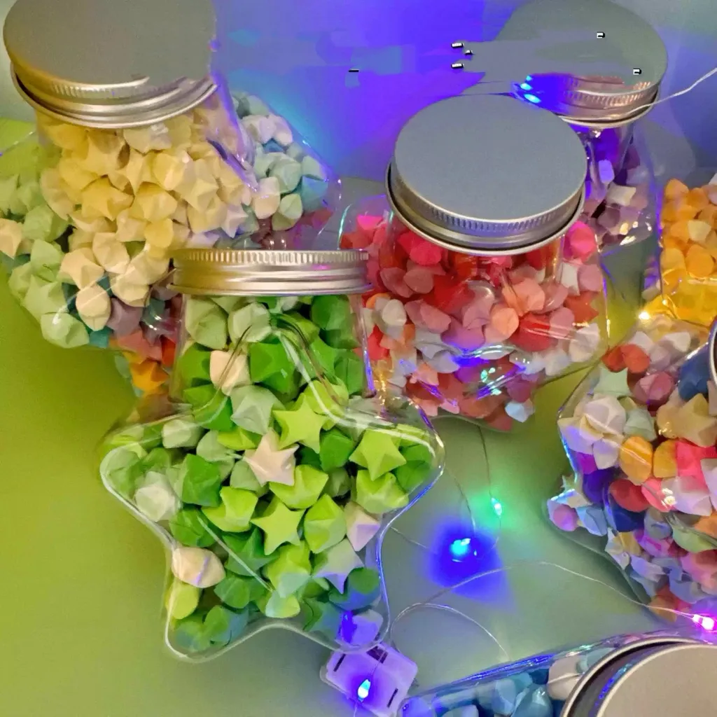 POPTOYS DIY 540pcs Lucky Star Kertas Craft Crafting Stuff Kertas Strip Quilling Paper Gradient Color Origami Kertas Bintang