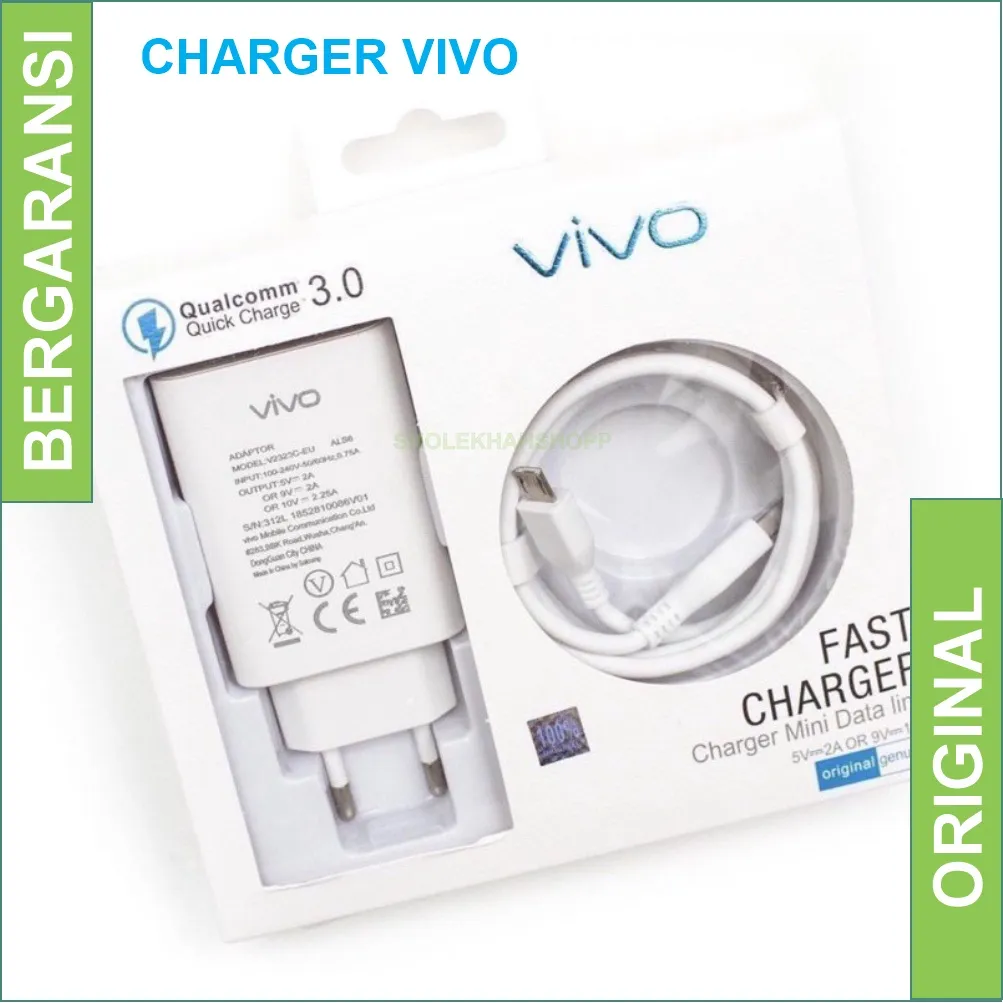 Casan Cesan Charger Vivo Quality Original V2323c-Eu Micro Usb & Type C Fast Charging All Tipe Hp