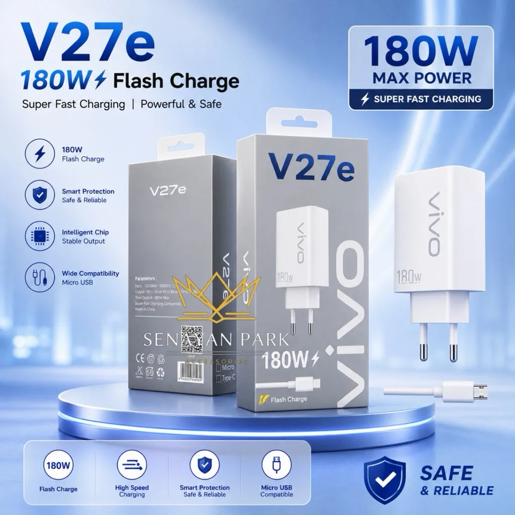 Charger 180W Kompatibel Vivo V27E 5G Flash Charge Fast Charging Set Kabel Micro / Type C [SEN]