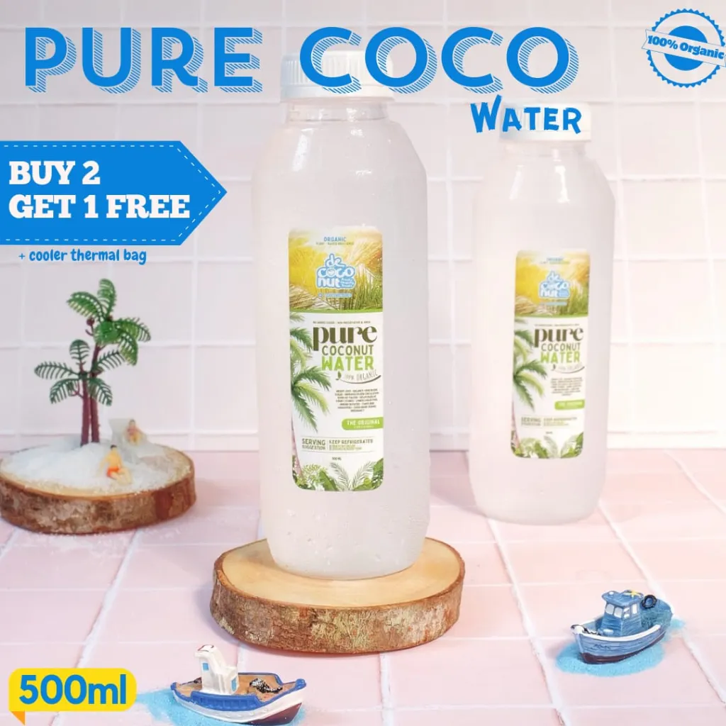 Young Coconut Water(Air Kelapa Muda) 500ml, Minuman Sehat&Segar 100% Air kelapa muda