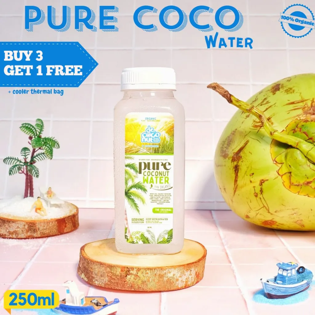 Young Coconut Water(Air Kelapa Muda) 250ml, Minuman Sehat dan Segar 100% air kelapa muda