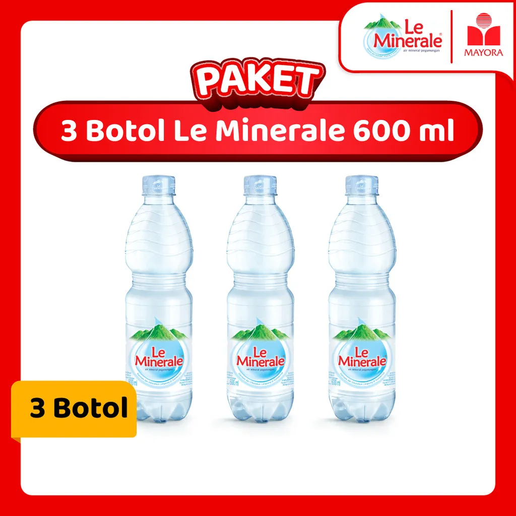 Paket 3 Botol Le Minerale 600 ml
