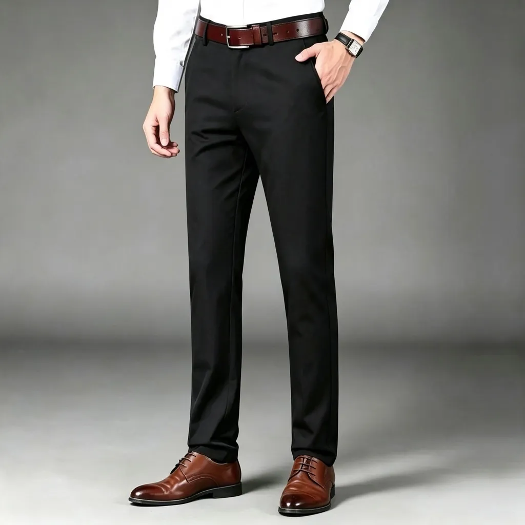 Mallking - Celana Panjang Kantoran Formal Pria Woll Slimfit